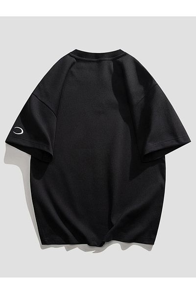 Black Sokak One Printed Oversize Men's Black T-Shirt