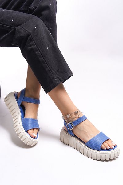 Riccon Sandale Rymlal pentru damă 0012610   Blugi