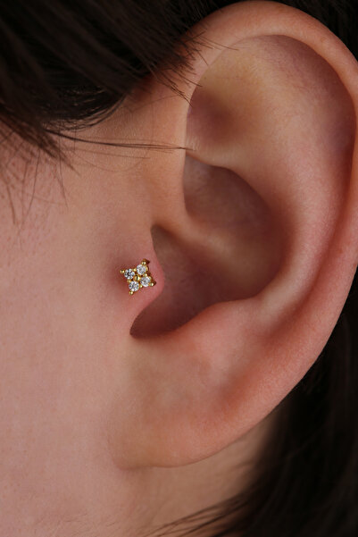 VLM AKSESUAR Tragus Helix Cerrahi Çelik Yonca Piercing (6mm)