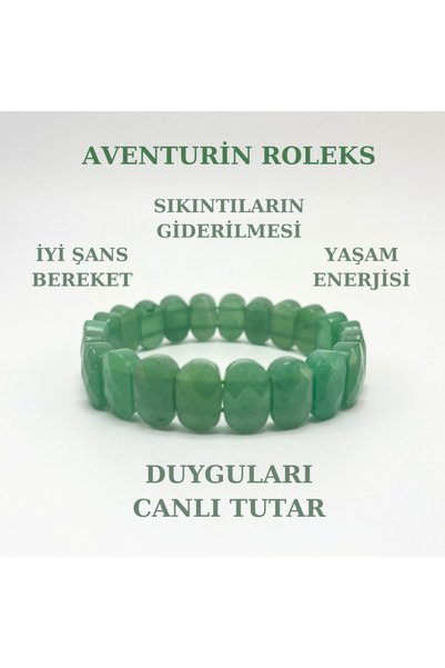 YILDIZ DOĞAL TAŞ Aventurin Doğal Taş Roleks Bileklik