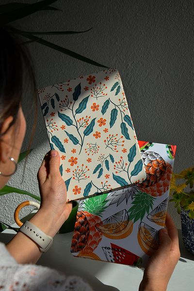 CoNotes A5 (15X21Cm) - Set of 2 Hard Cover Thread Stitching Checked Notebook