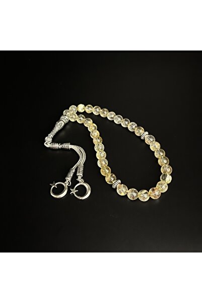 YILDIZ DOĞAL TAŞ Sertifikalı Sitrin 8mm 33lük Doğal Taş Tesbih