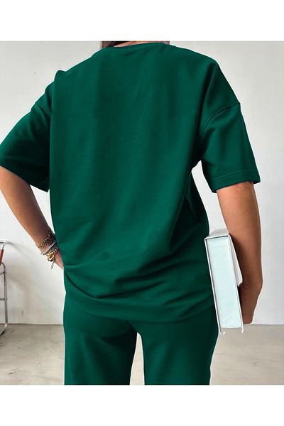 Revasser Unisex Γυναικείες/Ανδρικές BROOKLYN Προσαρμοσμένο εμπριμέ βαμβακερό μπλουζάκι Jogger κάτω επάνω μέρος