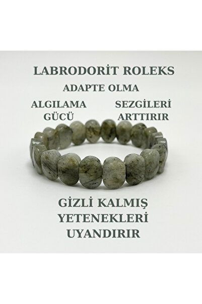 YILDIZ DOĞAL TAŞ Sertifikalı Labrodorit Doğal Taş Roleks Bileklik