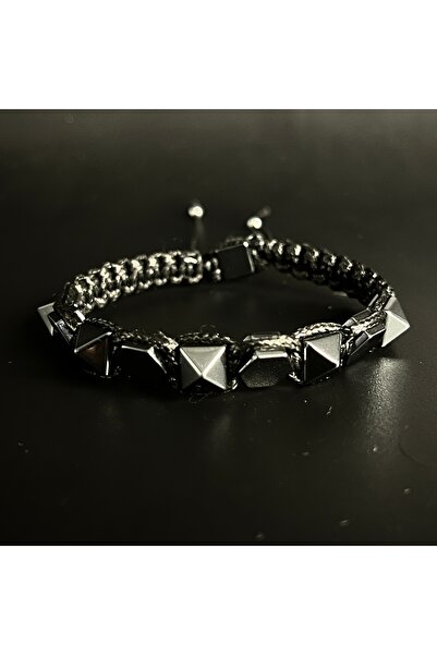 CERTIFIED HEMATITE NATURAL STONE LEATHER BRACELET