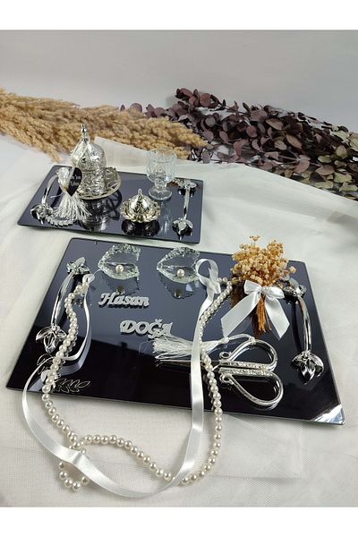 Basic Creation SMOKED DOUBLE PROMISE TABLE PEARL SET ENGAGEMENT TABLE WANT TABLE