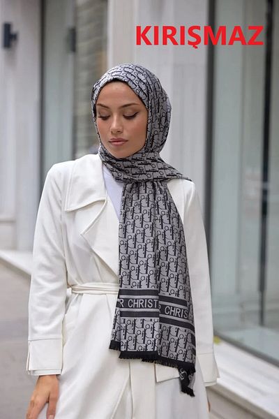 Ralcuop Non-Wrinkle Iron-Proof D Pattern Double-Sided Silk Cashmere Shawl
