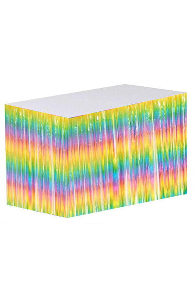 TATLI GÜNLER Metalize Masa Eteği Makaron Gökkuşağı  65x300 cm Unicorn