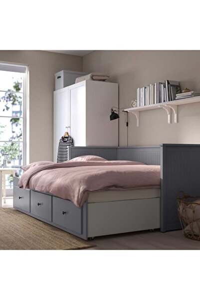 IKEA NEMOSTORE HEMNES divan, gri, 80x200 cm Açılabilir Divan Ve Saklama Alanı,Gri,Divan,Bazalı,Çekyat