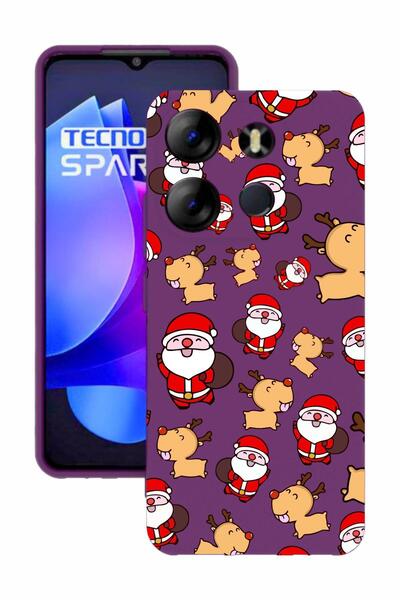 TECNO Spark Go 2023 Printed and Camera Protected Purple Color Silicone Case