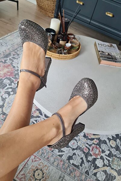 Topukla Footwear 135 5320 Topukla Kadın Kalın Topuklu Platformlu Taşlı Abiye Ayakkabı