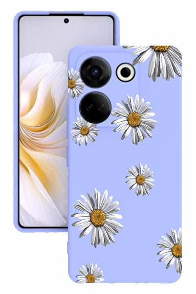 TECNO حافظة سيليكون كامون 20 مطبوعة وحماية للكاميرا بلون أرجواني