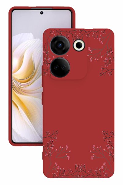 TECNO Camon 20 Baskılı Ve Kamera Korumalı Kırmızı Renk Silikon Kılıf