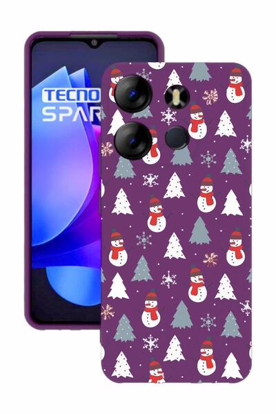 TECNO Spark Go 2023 Printed and Camera Protected Purple Color Silicone Case
