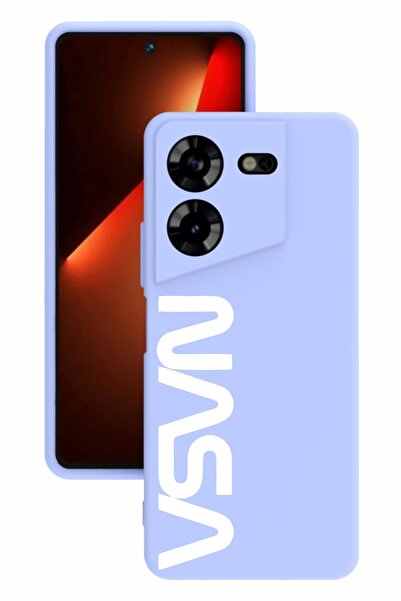 TECNO حافظة سيليكون Pova 5 مطبوعة وحماية للكاميرا بلون أرجواني