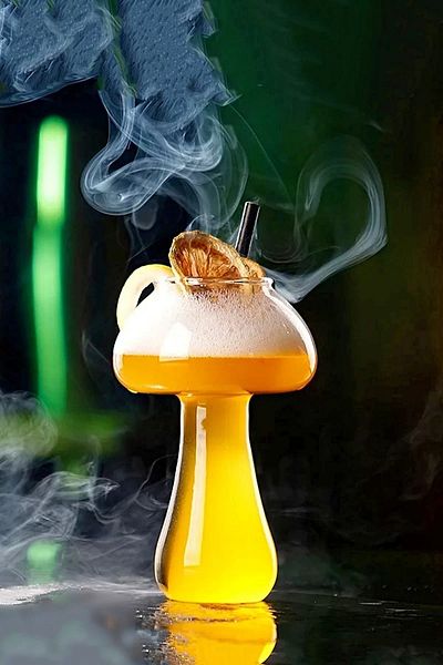 Madamev Cork Cocktail Cold Hot Coffee Presentation Cup with 2 Straws Heat Resistant Borosilicate Glass Cup