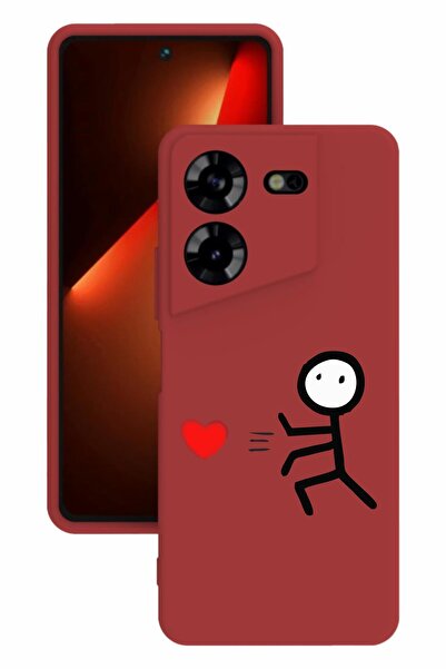 TECNO Pova 5 Printed and Camera Protected Red Color Silicone Case