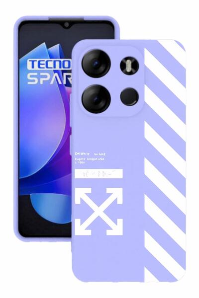 TECNO Spark Go 2023 Lilac Color Silicone Case with Print and Camera Protection