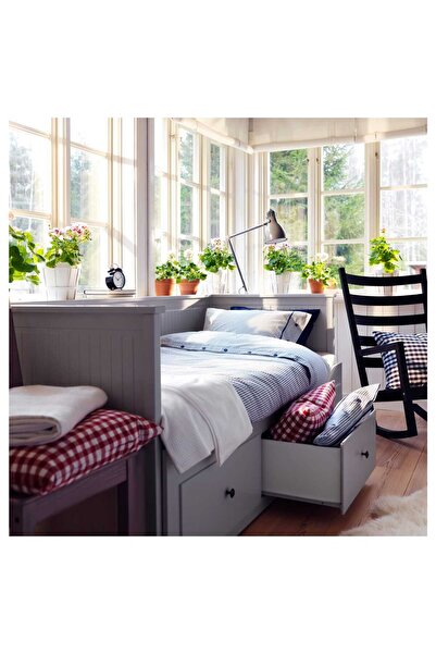 IKEA NEMOSTORE HEMNES divan, gri, 80x200 cm Açılabilir Divan Ve Saklama Alanı,Gri,Divan,Bazalı,Çekyat