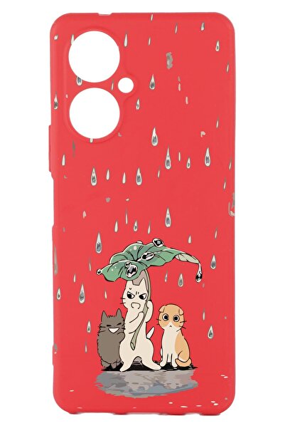 TECNO Camon 19 Red Color Silicone Case with Print and Camera Protection