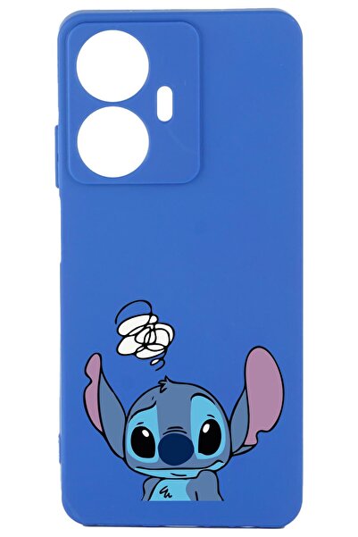 realme C55 Baskılı Ve Kamera Korumalı Mavi Renk Silikon Kılıf