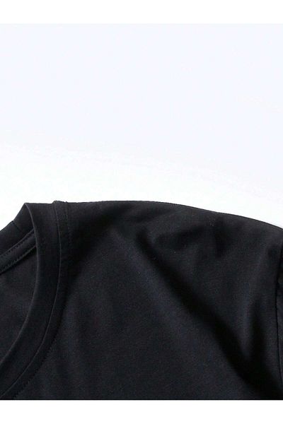 Jose Clothing Μαύρο εμπριμέ από οργανικό βαμβάκι Unisex Oversize T-shirt - Κοντό μανίκι