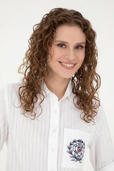 U.S. Polo Assn. US Polo AssnΓυναικείο λευκό μακρυμάνικο πουκάμισο G082SZ004.0001835576.VR013 TEKSPOR