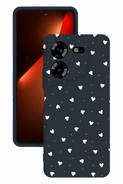 TECNO حافظة سيليكون Pova 5 مطبوعة وحماية الكاميرا باللون الأزرق الداكن