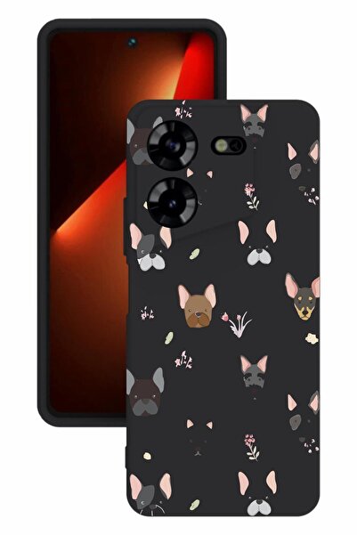 TECNO Pova 5 Black Color Silicone Case with Print and Camera Protection