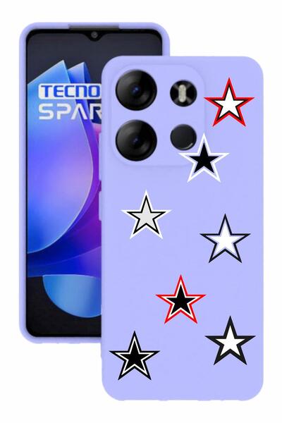 TECNO Spark Go 2023 Lilac Color Silicone Case with Print and Camera Protection