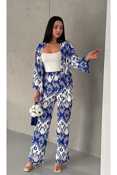 Lion Collection Authentic patterned seersucker kimono suit