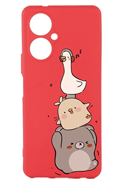 TECNO Camon 19 Red Color Silicone Case with Print and Camera Protection