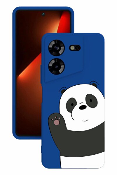 TECNO حافظة سيليكون زرقاء اللون مطبوعة وحماية للكاميرا من Pova 5