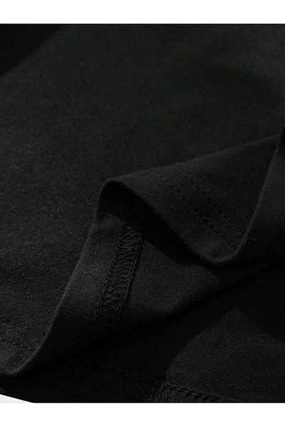 Jose Clothing Tricou oversize unisex din bumbac organic imprimat negru - cu maneca scurta