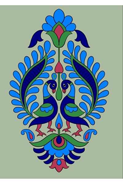 DESTİNA Destina Ahşap Mandala Boyama "Çift Kuş  16cmx24cm"