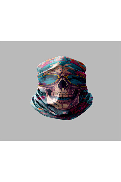 Buffalo Skull Design Biker Buff Mask Outdoor Neck Collar Unisex Bandana