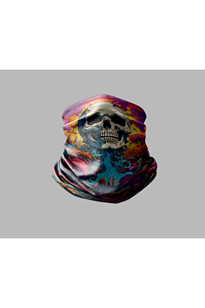 Buffalo Skull Design Biker Buff Mask Outdoor Neck Collar Unisex Bandana