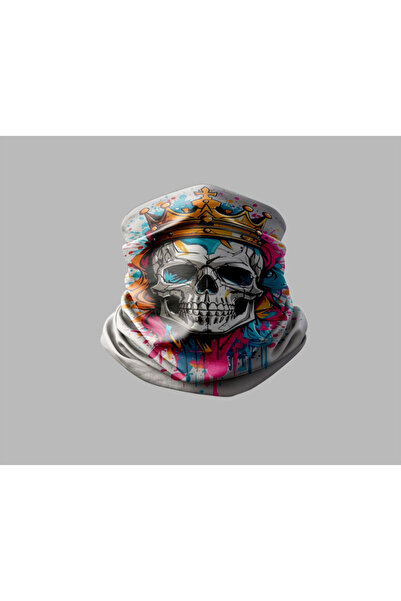 Buffalo Skull Design Biker Buff Mask Outdoor Neck Collar Unisex Bandana