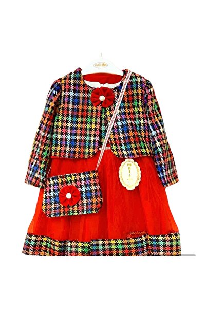 mali-kon kids Ceket ve çantalı kız çoçuk tütü elbise