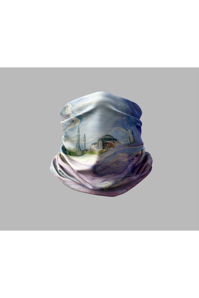 Buffalo قناع برتقالي خارجي للجنسين - تصميم فني رخامي، باندانا طوق الرقبة