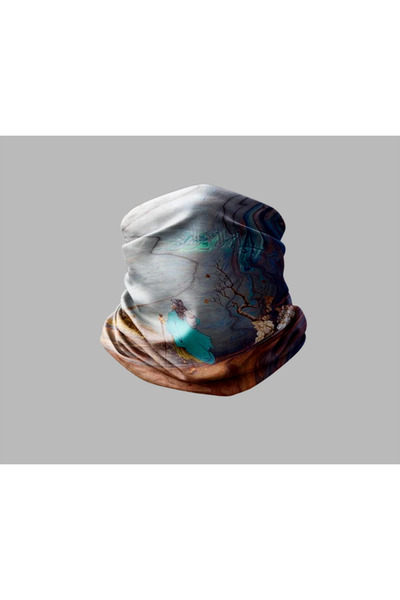 Buffalo باندانا طوق الرقبة للجنسين - تصميم فني رخامي، قناع راكب الدراجة النارية