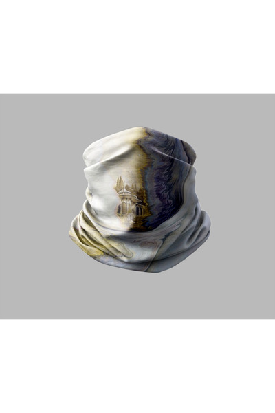 Buffalo باندانا طوق الرقبة للجنسين - تصميم فني رخامي، قناع راكب الدراجة النارية