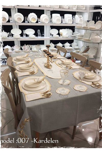 HİFA Set de lenjerie de serviciu american pentru 8 persoane (33 piese) (model kardelen)