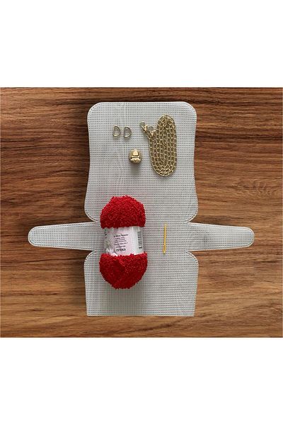 serpildüğme Large Size Plastic Canvas Bag Set - Motherboard Rope Red