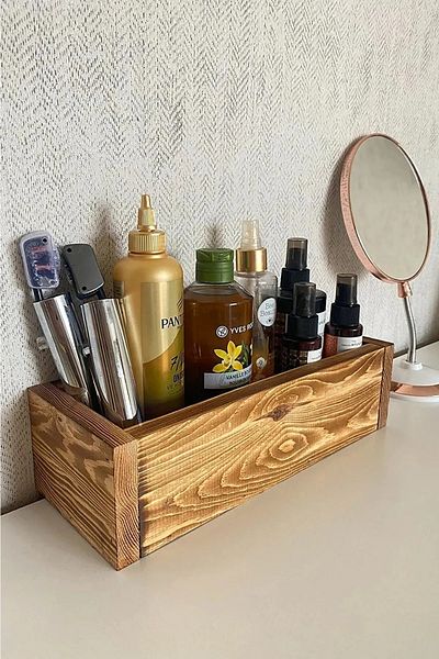 ViraHome Luxury Wooden Chest Multi-Purpose Organizer Kitchen Bathroom Organizer Presentation Stand