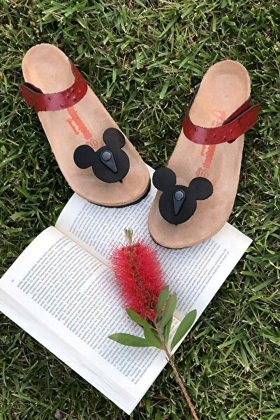 Uniqueqoop Sydney Genuine Leather Cork Sole Orthopedic Flip Flops Women's Slippers