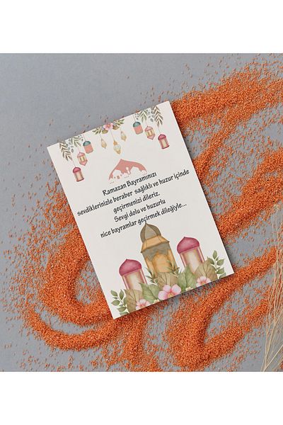 ButikSosyetik Ramadan Eid Card 100 Pieces 7x10 cm