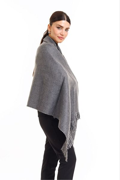 DİBSHOP db01shp Series Double Sided Wool Shoulder Shawl - Plaid Pattern - 70x190cm - Winter Shawl