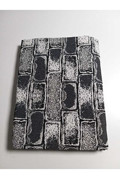 Voho Tekstil 6 Metrekare Parlak, Serme Halı Örtüsü, Savan, Piknik Örtüsü Yıkanabilir Pamuk Dokuma Siyah Tuğla