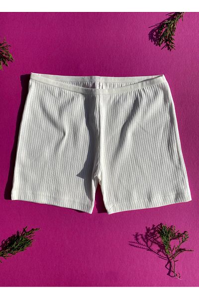 VicTroy Cotton 3-Piece Black, Ecru, White Color Ribbed Women's Boxer-Shorts
